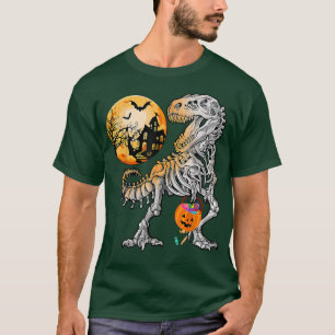 Camiseta Dinosaur T Re Skeleton Funny Halloween Boy Kid Pum