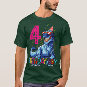 Camiseta Dinosaur T rex 4 year Old T Kids 4th Birthday