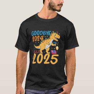 Camiseta Dinosaur T Rex Adiós 2024 Hola 2025 Feliz Año Nuev