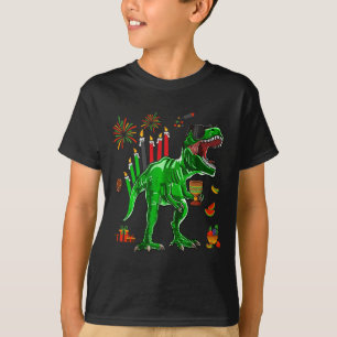 Camiseta Dinosaur T-rex Feliz Kwanzaa Siete Principios De K