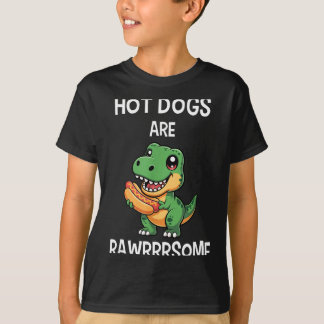 Camiseta Dinosaur T Rex Hot Dog Shirt Funny Hot Dogs Are Ra