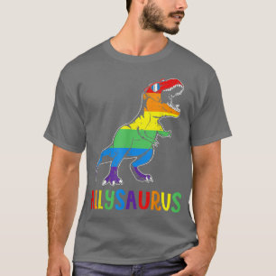 Camiseta Dinosaur T Rex LGBT Bandera del Orgullo Gay Allysa