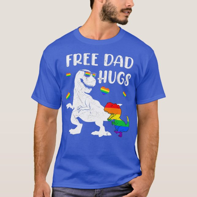Camiseta Dinosaur T-rex: Papá libre abrazos con gafas (Anverso)