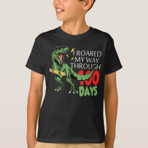 Camiseta Dinosaur T-Rex Se Enfrenta A 100 Días De Escuela