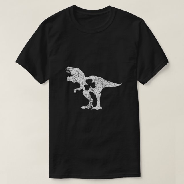 Camiseta Dinosaur T Rex St Patricks Day Shamrock Adultos Ho (Diseño del anverso)
