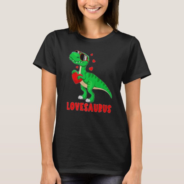 Camiseta Dinosaur T Rex Valentines Day Boys Valentine Kids  (Anverso)
