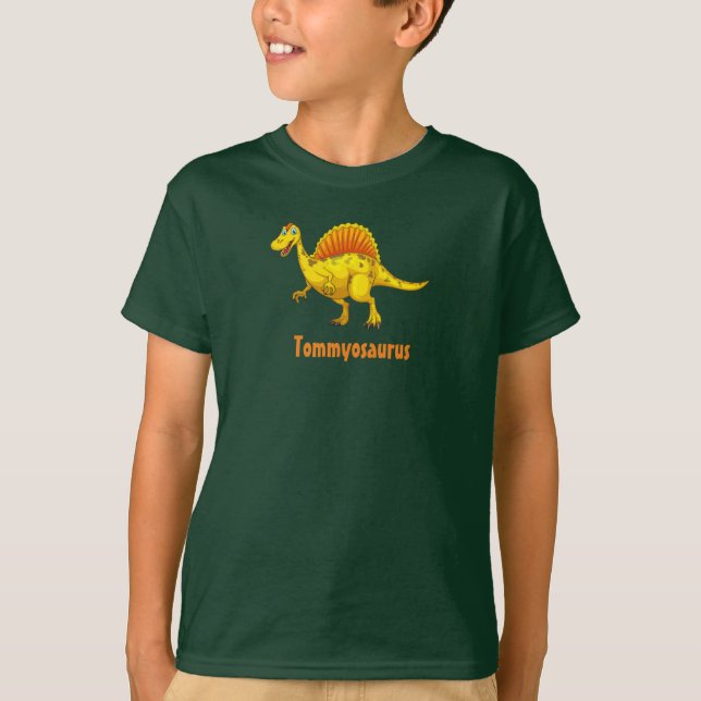 Camiseta Dinosaur TeeShirt, nombre de su hijo (Anverso)