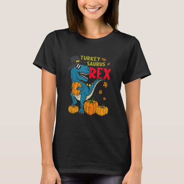 Camiseta Dinosaur Thanksgiving Day Turkey Saurus rex Turkey (Anverso)