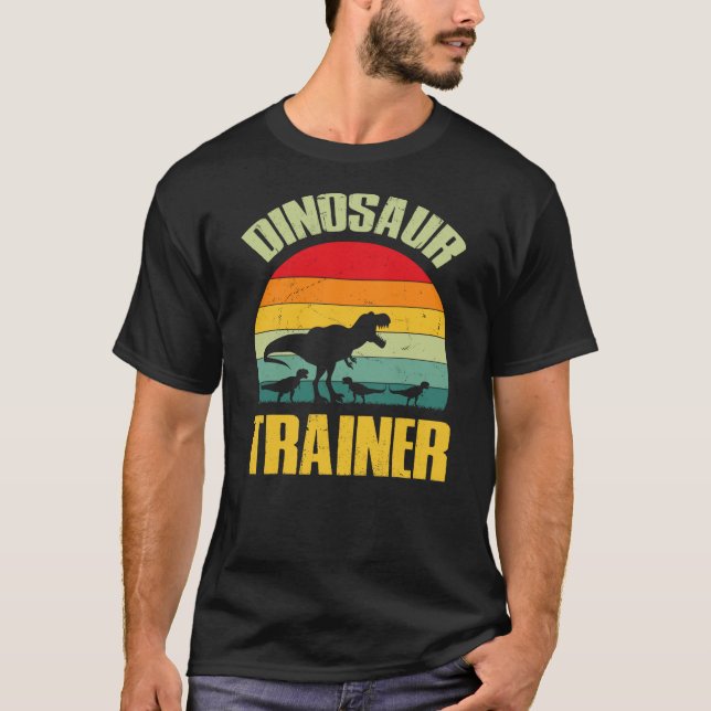 Camiseta Dinosaur Trainer Halloween Costume Retro Sunset Di (Anverso)