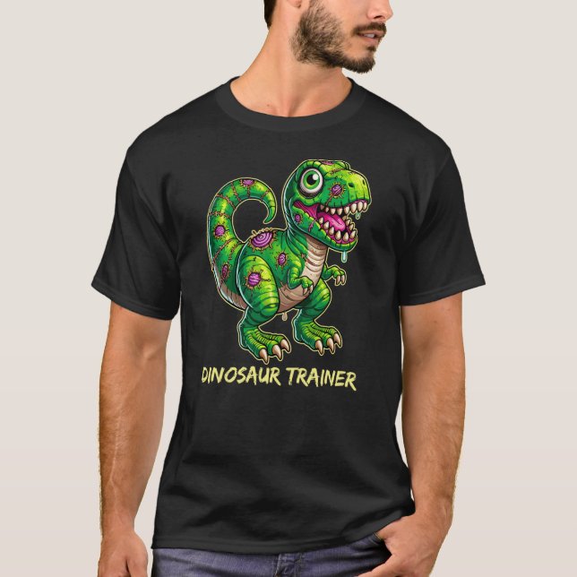 Camiseta Dinosaur Trainer T-Rex Birthday Retro Halloween Ad (Anverso)