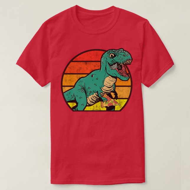 Camiseta Dinosaur Tre Pizza Gráfico Pizza Lover Italiano Fo (Diseño del anverso)