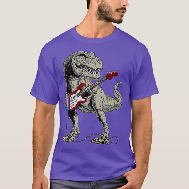 Camiseta Dinosaur TRe Tocar guitarra de tocador (Anverso)