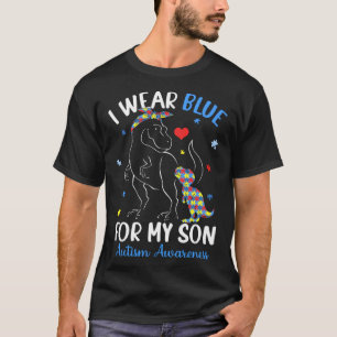 Camiseta Dinosaur TRex Llevo Azul Por Mi Hijo Conciencia De