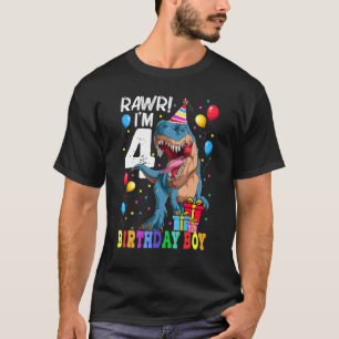 Camiseta Dinosaur Trex Niños Juventudes de niños de 4 cumpl