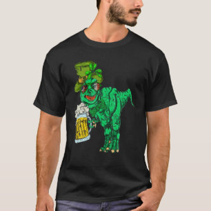 Camiseta Dinosaur Trex Retro Beer Shamrock St Patricks Day
