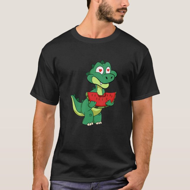 Camiseta Dinosaur Tropical Summer Fruit Boy Dino Melon Wate (Anverso)