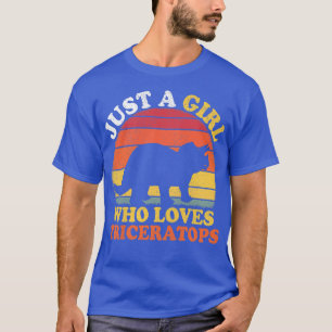 Camiseta Dinosaur Vintage Un Chica Que Ama Triceratops