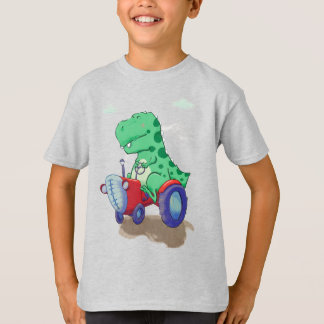 Camiseta Dinosaure sur un tracteur