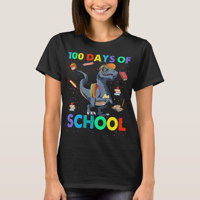 Camiseta Dinosaurio 100° día de escuela (Anverso)