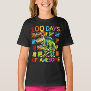 Camiseta Dinosaurio 100 días de colegio de vuelta a la escu