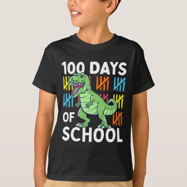 Camiseta Dinosaurio 100 días de escuela Dino (Anverso)
