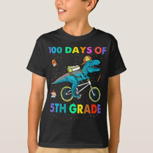 Camiseta Dinosaurio 100 días del quinto grado 100 días de e