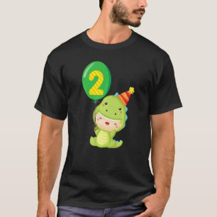 Camiseta Dinosaurio 2º Reptile Gráfica Animal de Cumpleaños