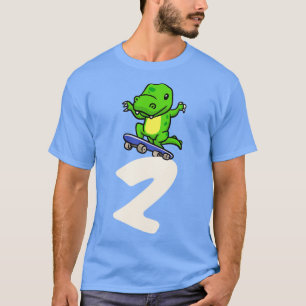 Camiseta Dinosaurio 2.º cumpleaños Patinaje infantil Regalo