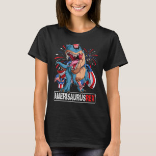 Camiseta Dinosaurio 4 de julio Chicas de niños Hombres Amer