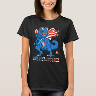 Camiseta Dinosaurio 4 de julio Chicas de niños Mujeres Amer