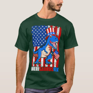 Camiseta Dinosaurio 4 de Julio Niños Hombres Amerisauro T R