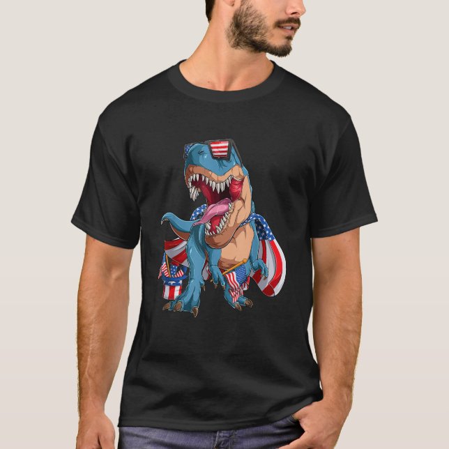Camiseta dinosaurio 4 de julio niños hombres amerisaurus t  (Anverso)