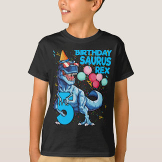 Camiseta Dinosaurio 5 cumpleaños T Rex 5 años BIRTHDAYSAU
