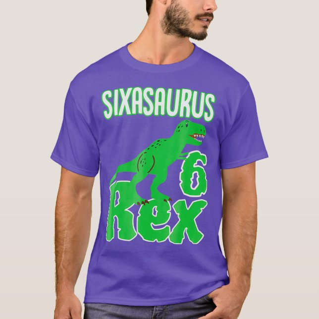 Camiseta Dinosaurio 6.º cumpleaños Shirt Sixasaurus Rex (Anverso)