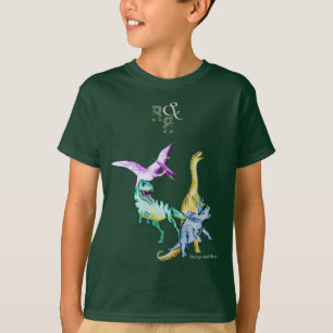 Camiseta Dinosaurio acuarela niños se divierten y rugen