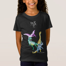 Camiseta Dinosaurio acuarela niños se divierten y rugen