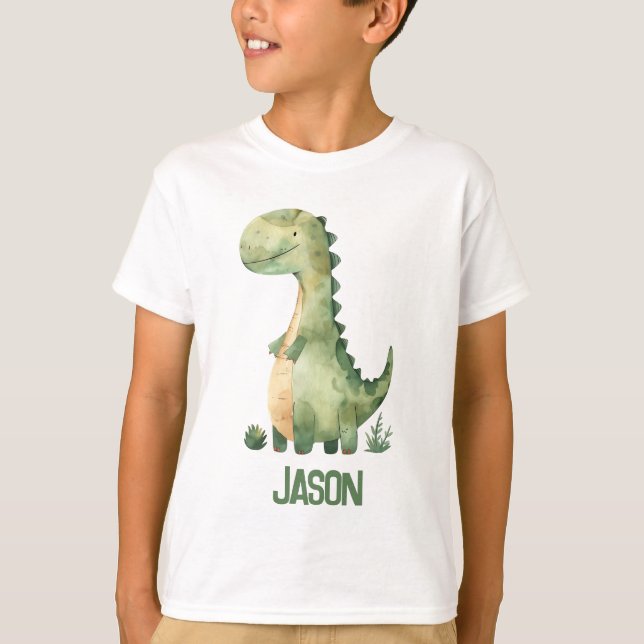 Camiseta Dinosaurio acuático lindo con nombre de niño (Anverso)
