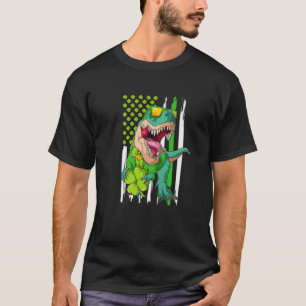 Camiseta Dinosaurio afortunado T Rex en Leprechaun San Patr