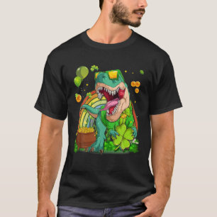 Camiseta Dinosaurio afortunado T Rex en Leprechaun San Patr