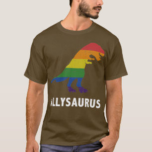 Camiseta Dinosaurio Allysaurus en bandera arcoiris para ali
