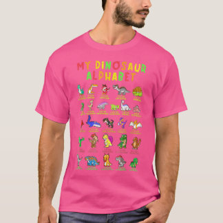 Camiseta Dinosaurio Alphabet Dino Abc Para Niños Hombres Mu