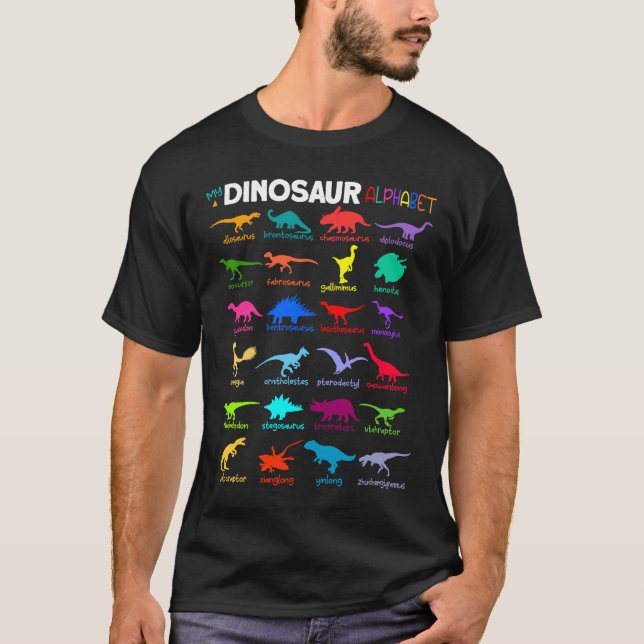 Camiseta Dinosaurio Alphabet Dinosaur Names Rex (Anverso)
