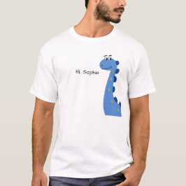 Camiseta Dinosaurio Azul Adorable - Nombre Personalizado So