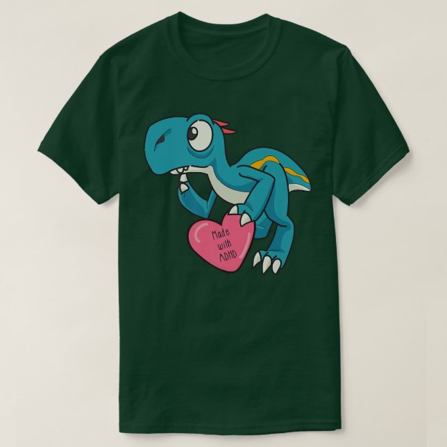 Camiseta Dinosaurio azul TDAH716 divertido (Diseño del anverso)