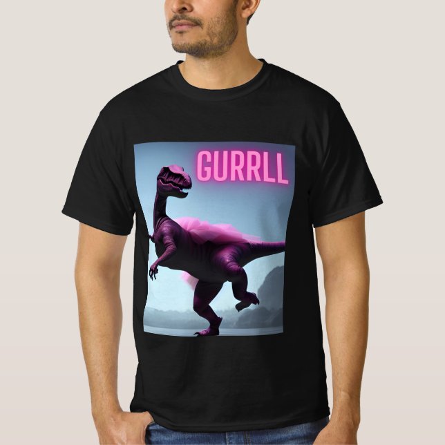 Camiseta Dinosaurio bailando colorido en Tutu (Anverso)