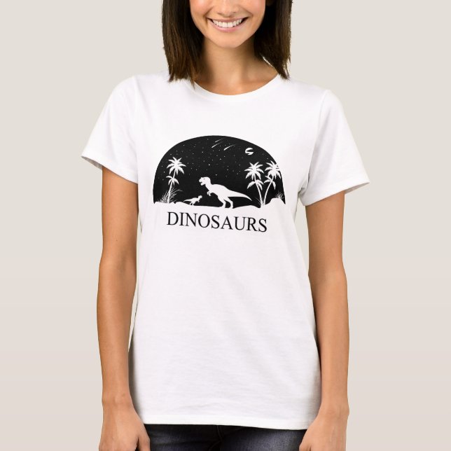 Camiseta Dinosaurio bajo las estrellas (Anverso)