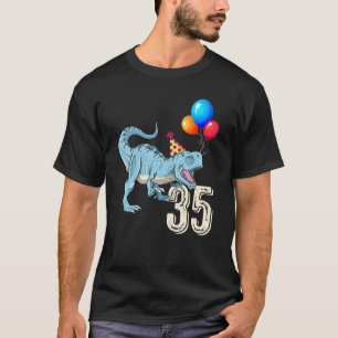 Camiseta Dinosaurio Balón T Rex 35th Birthday Boy Chica