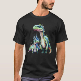 Camiseta Dinosaurio bebé adorable con su madre