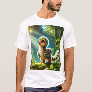 Camiseta Dinosaurio bebé en un bosque mágico"