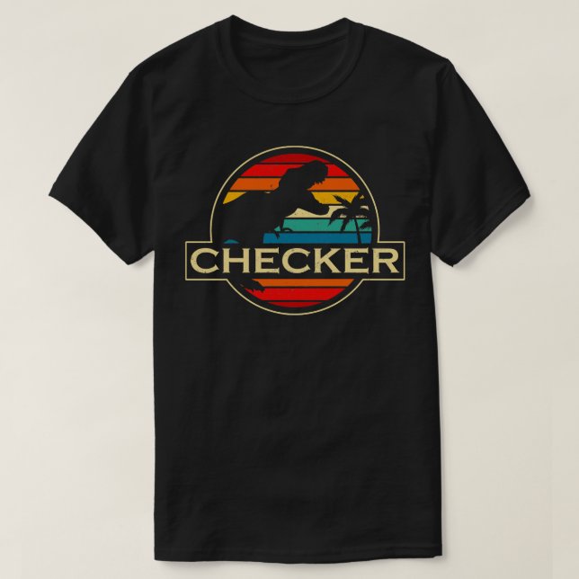 Camiseta Dinosaurio Checker (Diseño del anverso)